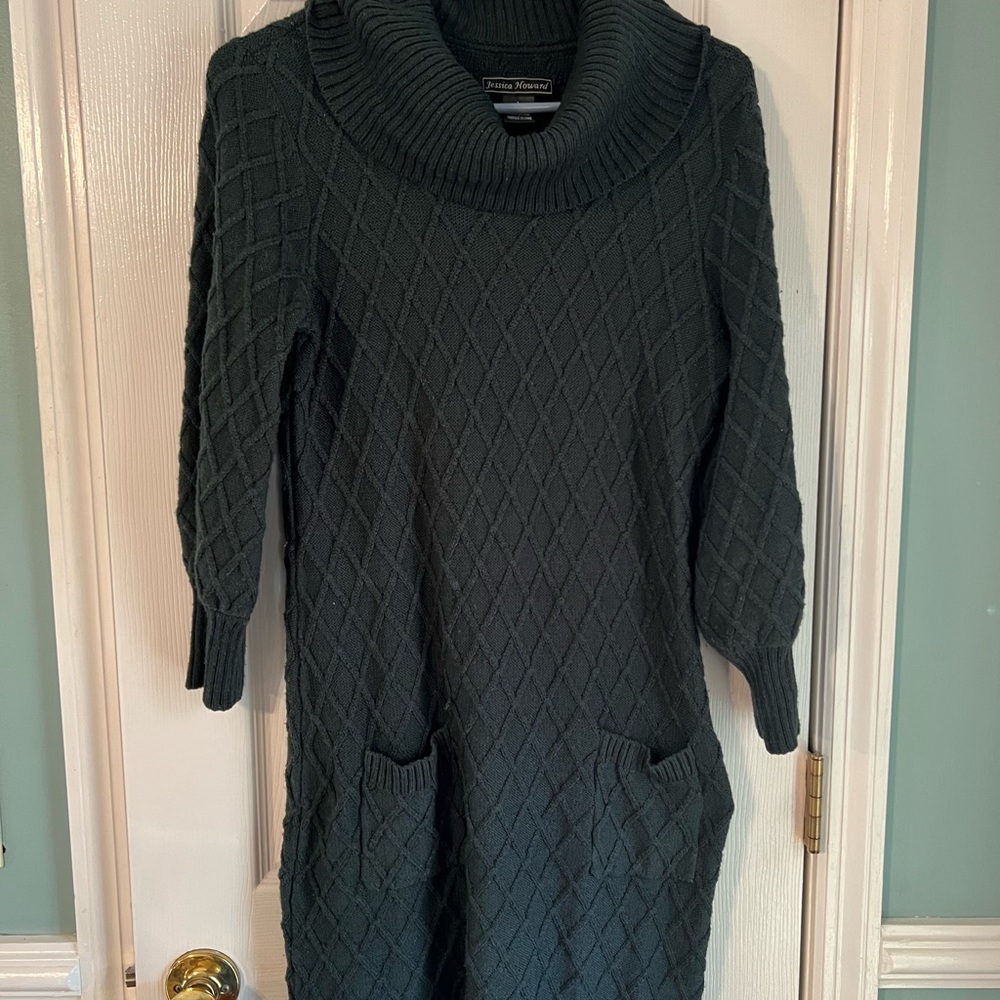 Jessica Howard Dark Green Cowl Neck Sweater